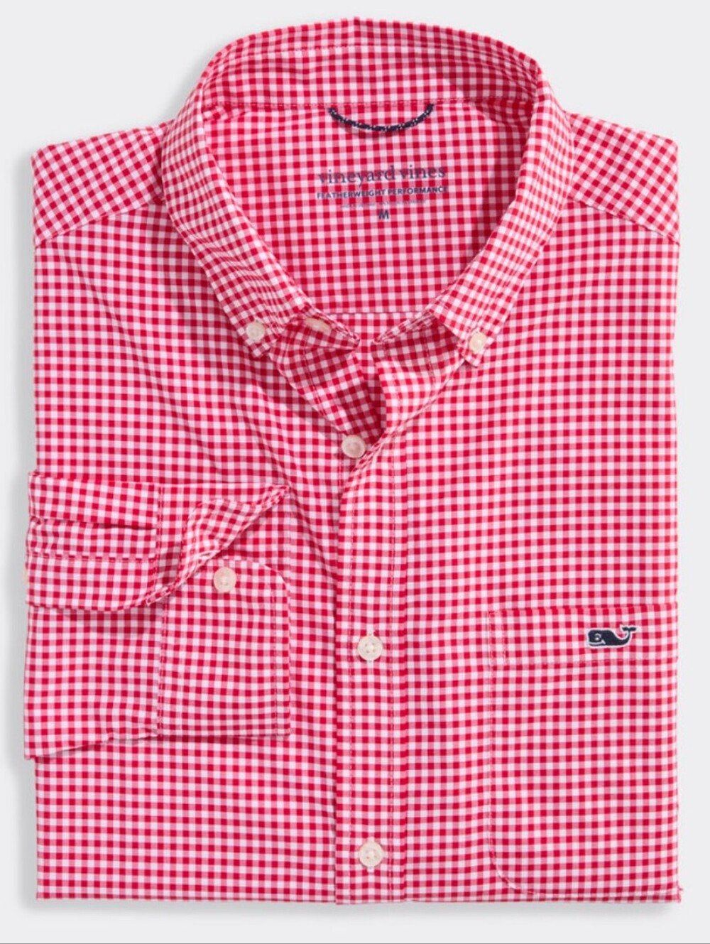 Vineyard Vines Sz M Classic Fit Tucker Shirt  Buttondown Red & White Gingham